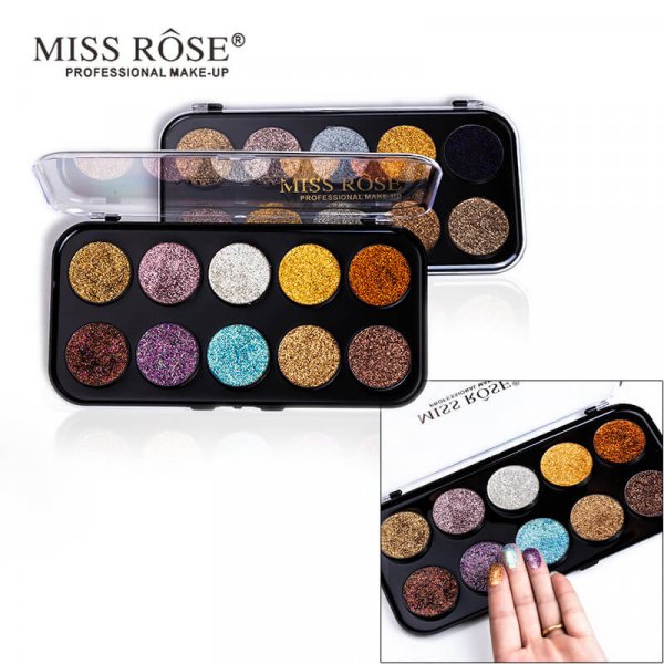 Buy MISS ROSE Glitter Eyeshadow Pallet 10 Colours in pakistan sanwarna.pk