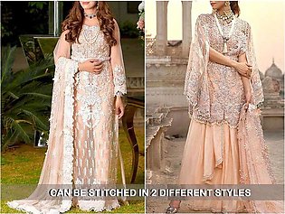 Heavy Embroidered Net Bridal Dress Price in Pakistan sanwarna.pk
