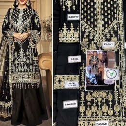 Luxury Embroidered NET Suit With NET Dupatta in pakistan sanwarna.pk