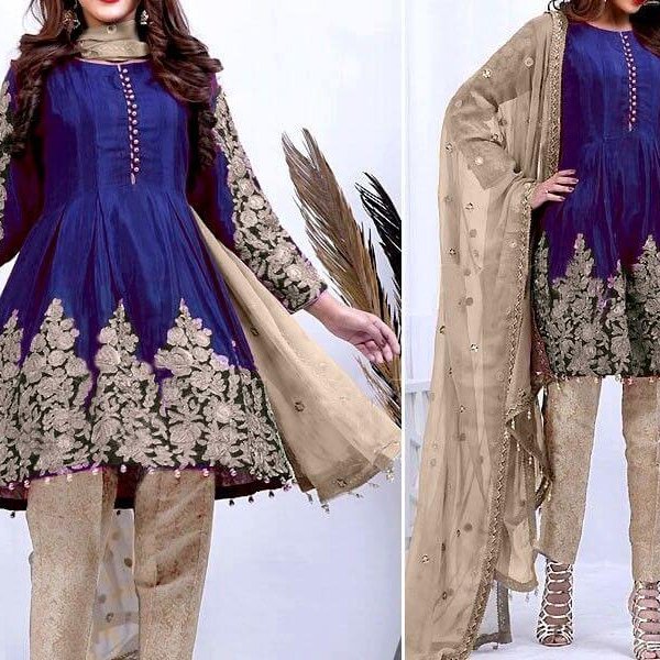 Heavy Embroidered Chiffon Suit with Net Dupatta Price in pakistan sanwarna.pk