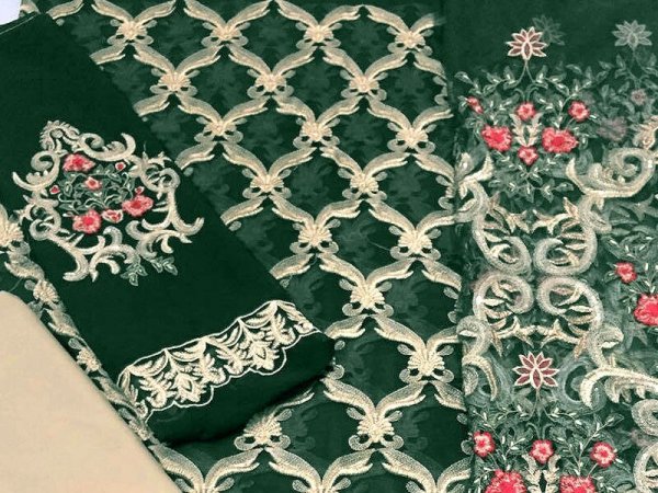 Embroidered Chiffon Dress With Net Dupatta Price in Pakistan sanwarna.pk