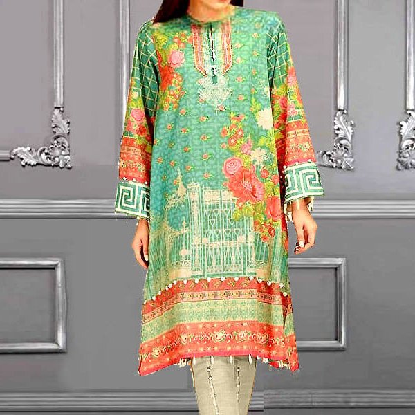 Embroidered Lawn Dress With Chiffon Dupatta in pakistan sanwarna.pk