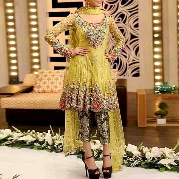 Heavy Embroidered Net Dress with Inner Price in Pakistan sanwarna.pk