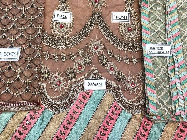 Luxury Embroidered Handwork Net Bridal Maxi Dress Price in pakistan sanwarna.pk