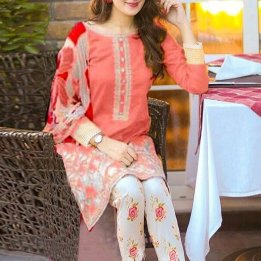 2-Pcs Sequins Embroidered Lawn Dress in pakistan sanwarna.pk