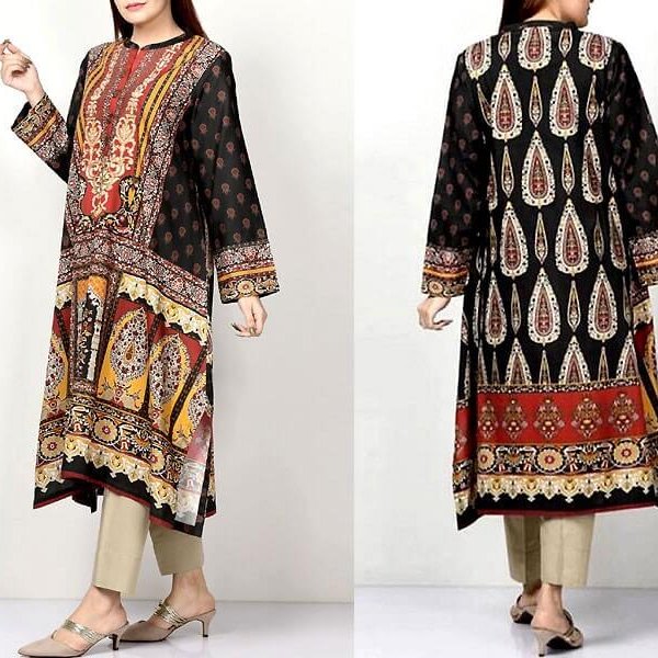 Embroidered Lawn Suit with Chiffon Dupatta Price in Pakistan sanwarna.pk
