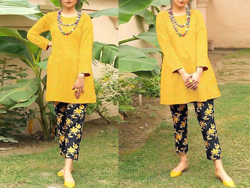 2-Pcs Heavy Sequins Embroidered Lawn Dress in pakistan sanwarna.pk