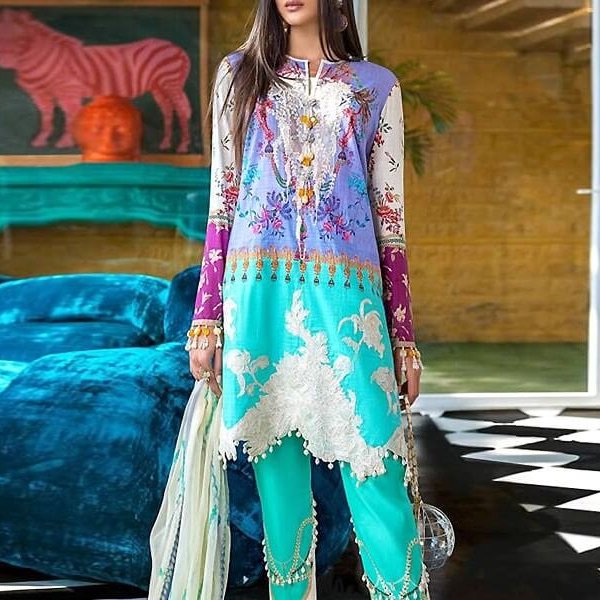 lawn suits with chiffon dupatta online in pakistan sanwarna.pk