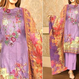 Embroidered Lawn Dress With Chiffon Dupatta in pakistan sanwarna.pk