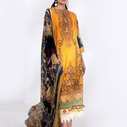 Heavy Neck Embroidered Lawn Dress in pakistan sanwarna.pk