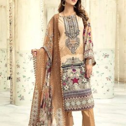 Embroidered Airjet Lawn Collection with Chiffon Dupatta in pakistan sanwarna.pk