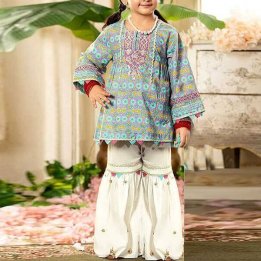 Kids 2-Pcs Embroidered Lawn Dress in pakistan sanwarna.pk