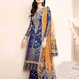 Embroidered Lawn Dress With Lawn Dupatta in pakistan sanwarna.pk