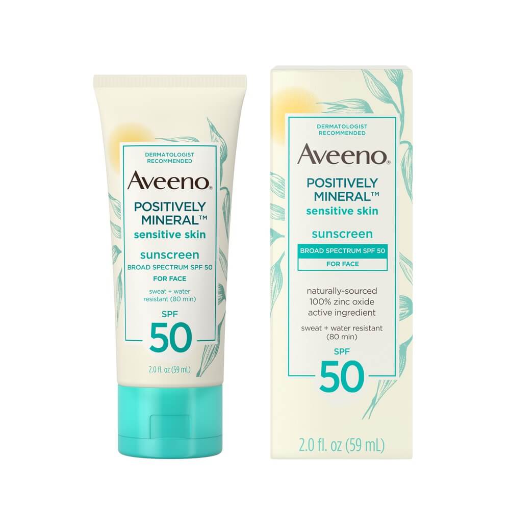 aveeno sensitive skin ultra light mineral face sunscreen spf 50 review