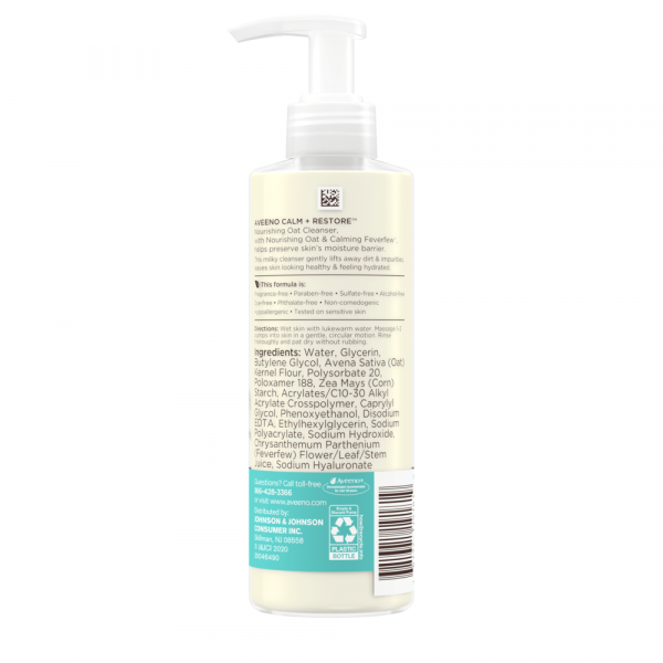 aveeno calm and restore nourishing oat cleanser ingredients