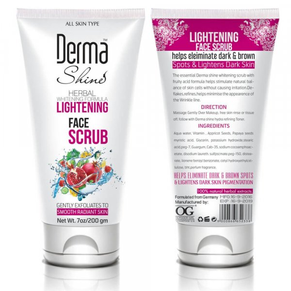derma shine lightening face scrub