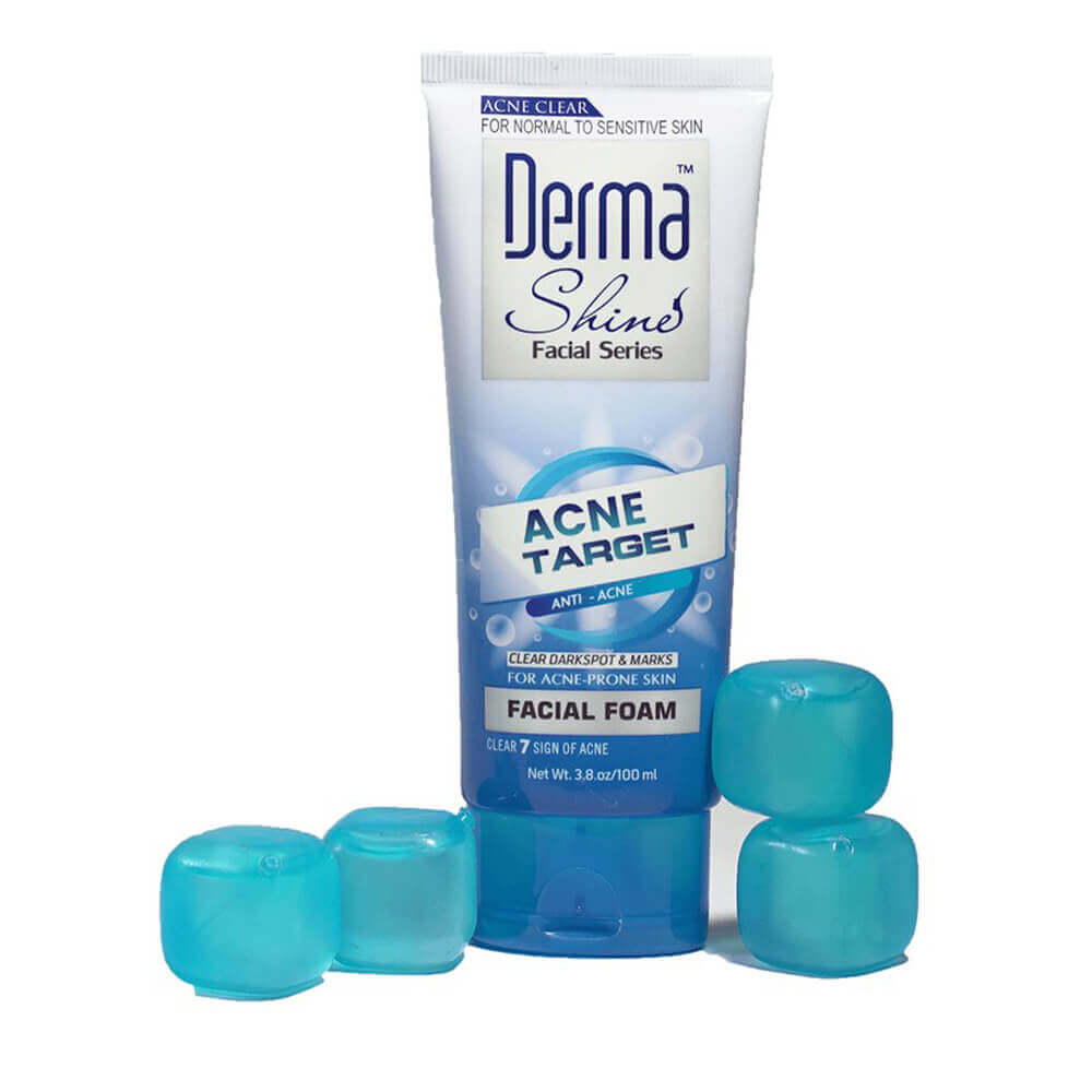 derma shine acne target double power facial foam acne target